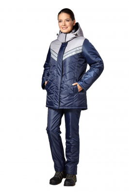 Куртка рабочая женская зимняя "Эребус" цвет темно-синий/серый