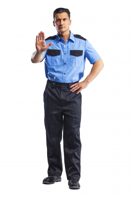 Рубашка рабочая мужская "Охранник" цвет голубой/черный