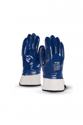 Перчатки рабочие "Техник КП TN-01" ХБ с акрилонитрилбутадиеновым покрытием цвет синий