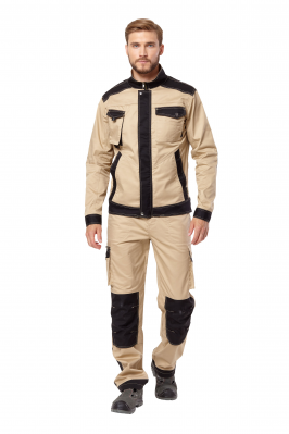 Куртка рабочая мужская летняя "Velar" цвет бежевый/черный 
