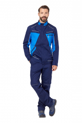 Куртка рабочая мужская летняя "Shelby" цвет темно-синий/голубой